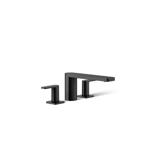 Kohler 27121-4-BL Parallel Two-Handle Deck-Mount Bath Faucet, Matte Black