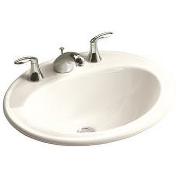Kohler Pennington Drop-In Bathroom Sink With 8 In. Widespread Faucet Holes, White