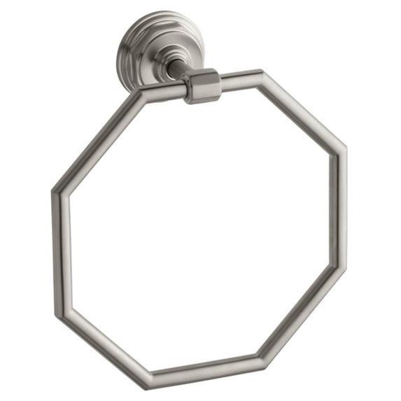 kohler k-13112-bn pinstripe brushed nickel towel ring