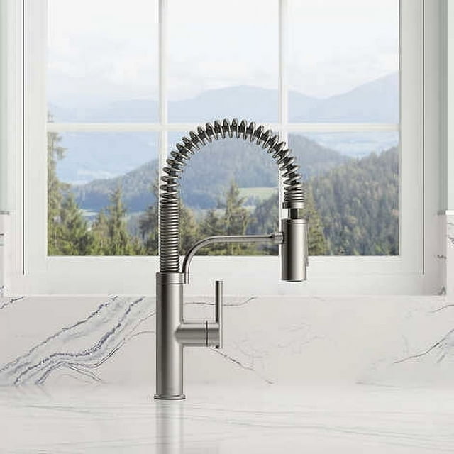 Kohler Single Handle Pull Down Kitchen Faucet, Vibrant Stainless Finish ...