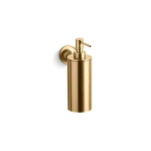 kohler k-14380-bgd brushed gold purist wallmount soap dispenser