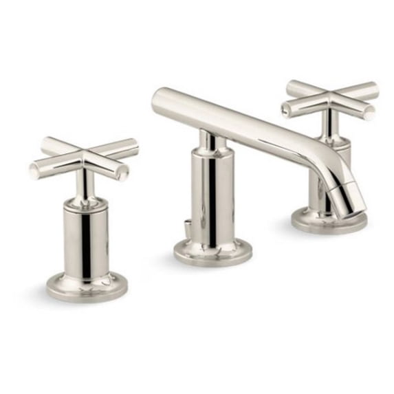 Kohler Purist Widespread Bathroom Sink Faucet with Low Cross Handles and Spout
