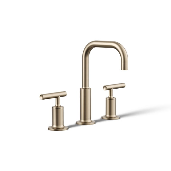 Purist® Widespread Bathroom Sink Faucet with Low Lever Handles, Vibrant Brushed Bronze