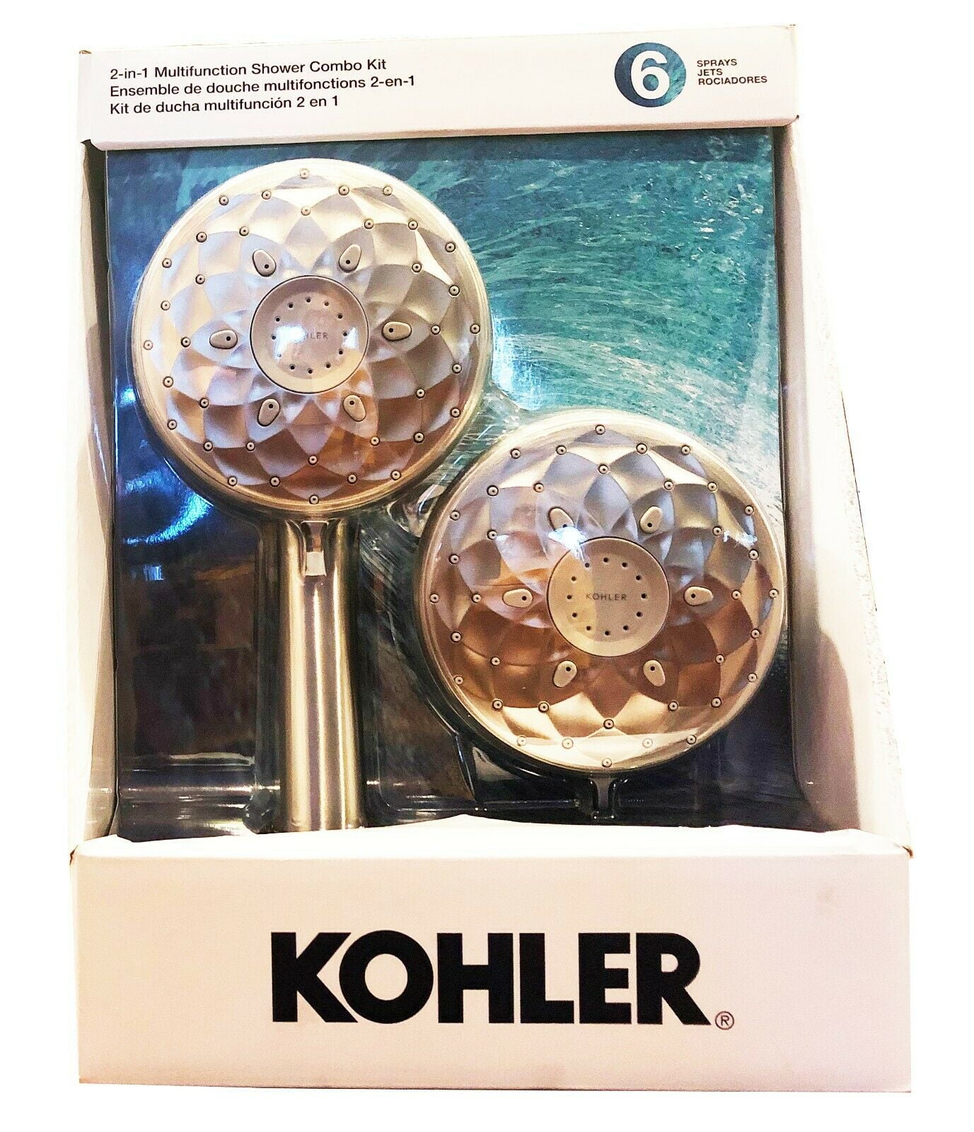 Kohler Rosewood 2in1 Multifunction Shower Combo Kit w/ 6 Spray Jets