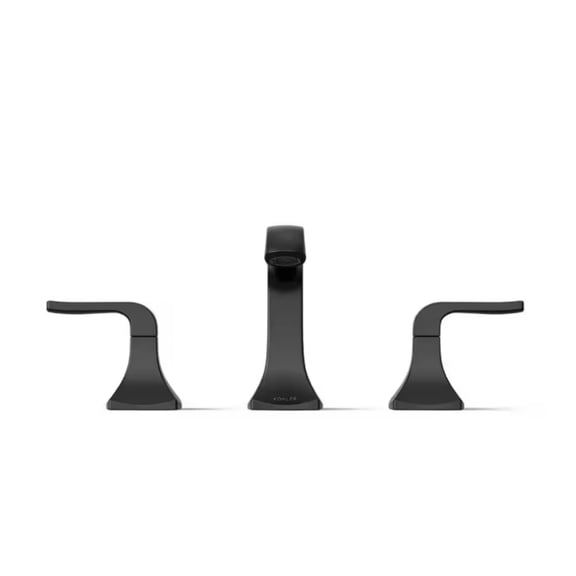 KOHLER Rubicon 8 in. Widespread 2-Handle Bathroom Faucet in Matte Black (Valve Included)