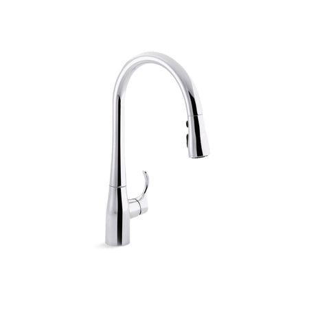Kohler Simplice Single-Hole Or Three-Hole Kitchen Sink Faucet with 16-5/8" Pull-Down Spout, Docknetik Magnetic Docking System, and A 3-Function Sprayhead Featuring Sweep Spray, Polished Chrome