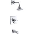 thumbnail image 1 of Kohler T13133-3A-CP Rite-Temp Bath & Shower Trim Kit with Push-Button Diverter & Cross Handle, 2.5 GPM - Polished Chrome, 1 of 2