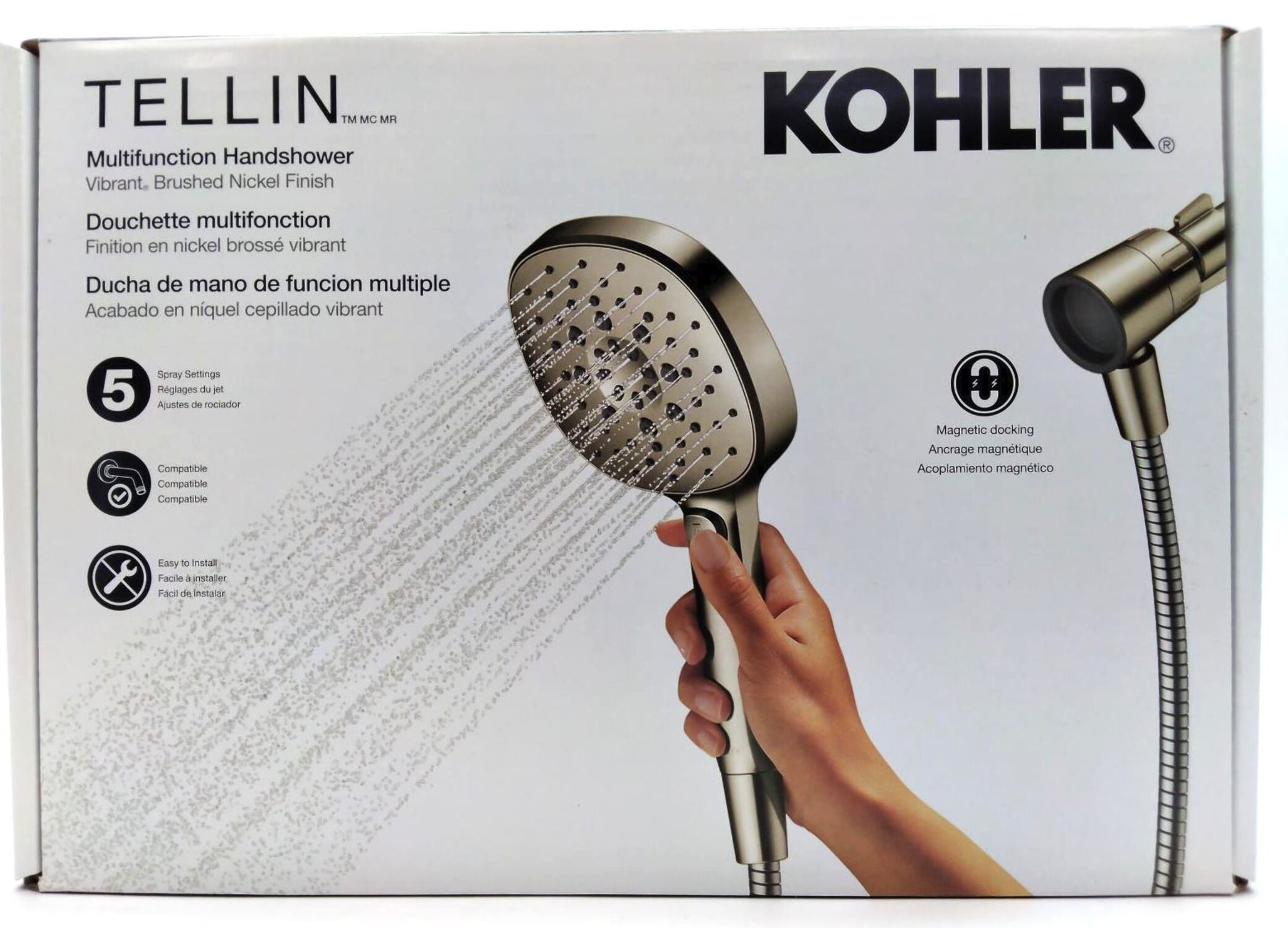 Kohler Tellin Multifunction Handheld Shower Head Brushed Nickel R34308-G-BN