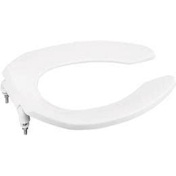 Lustra Elongated Open-Front Toilet Seat with Check Hinge and Antimicrobial Agent