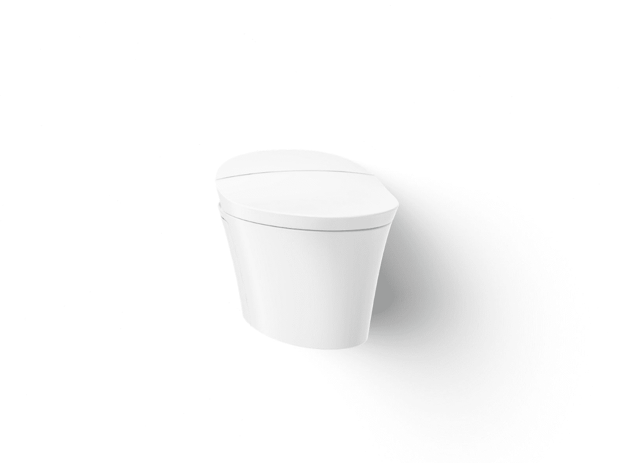 KOHLER 5402-0 Veil Smart Toilet with Auto Open & Close, One-Piece Wall-Hung Elongated Intelligent Bidet Toilet with Heated Seat and Dual-Flush, White
