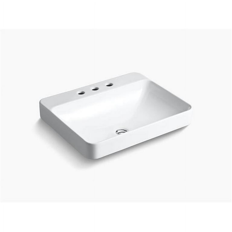 KOHLER Vox Rectangle Vitreous China Vessel Sink in White with Overflow Drain KOHLER Vox Rectangle Vitreous China Vessel Sink in White with Overflow Drain