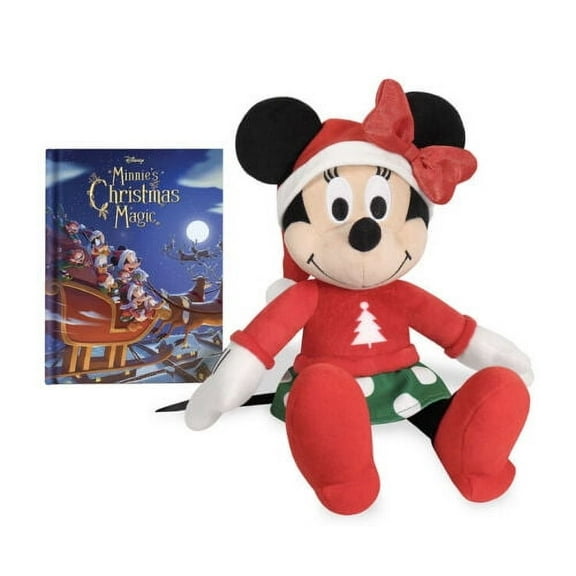 Kohls Minnies Christmas Magic 14" & Book Holiday Set NEW Gift USA Minnie Mouse