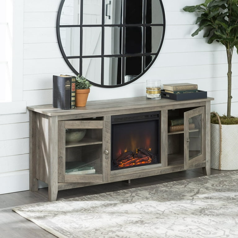 Kohn TV Stand for TVs up to 65 with Electric Fireplace Included Cabinet Interior 17.62 H x 14.75 W x 14.25 D Maximum Temperature 89.6 degrees Fahrenheit Walmart