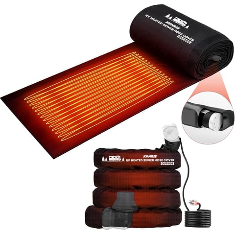 Kohree 10FT RV Heated Sewer Hose Sleeve ,Avoid Freezing at -45°F RV Heated Sewer Hose for Rv/Camper in Winter