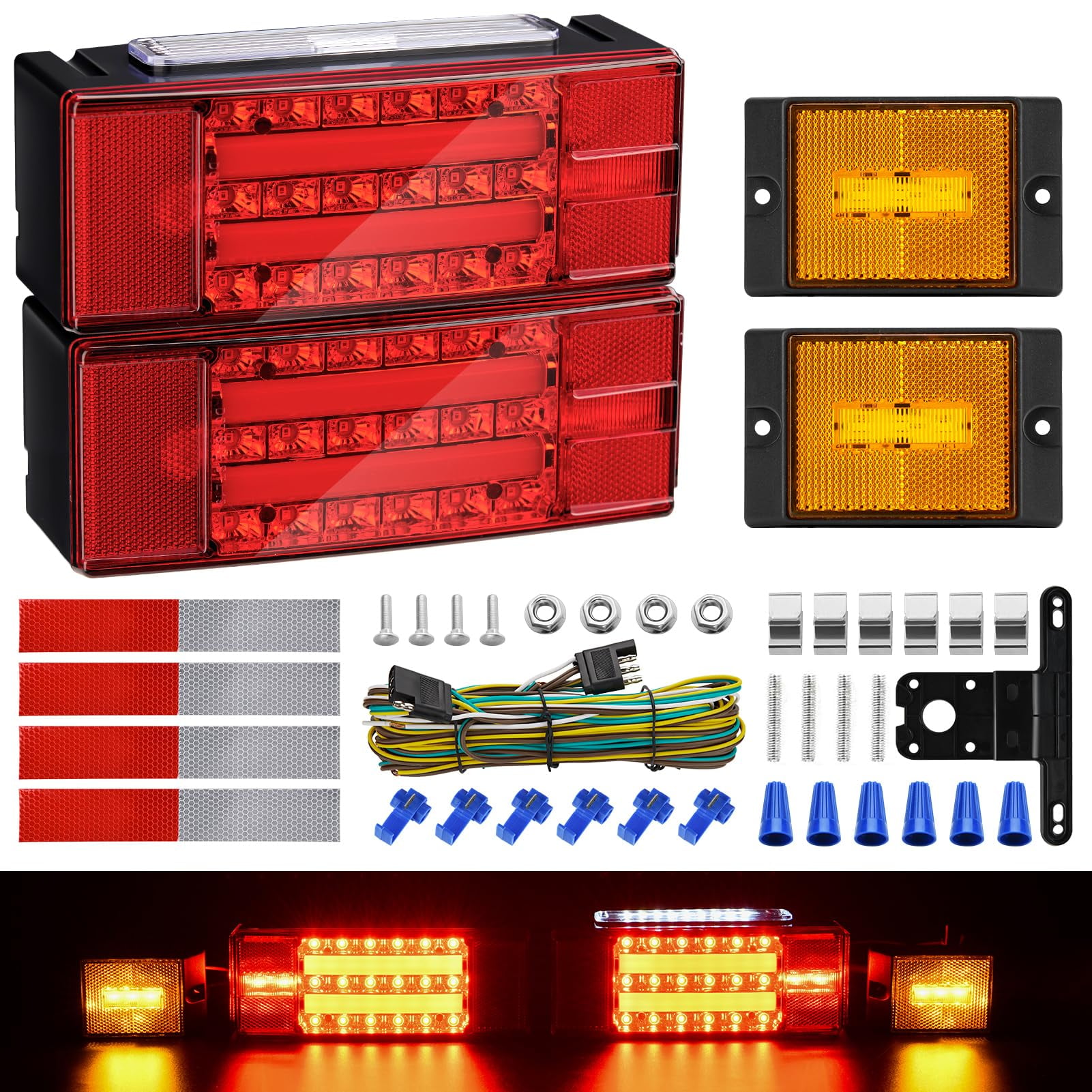 Kohree 12V Submersible LED AIF4 Trailer Lights Kit, Super Bright LED