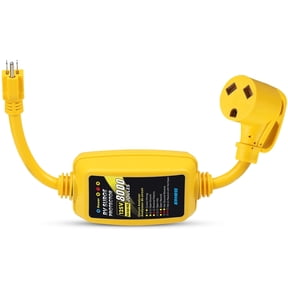 Kohree 15 Amp to 30 Amp RV Adapter with 8000 Joules Surge Protector, NEMA 5-15P Male to TT-30R Female Dogbone Adapter with LED Circuit Analyzer for Camper, Travel Trailer