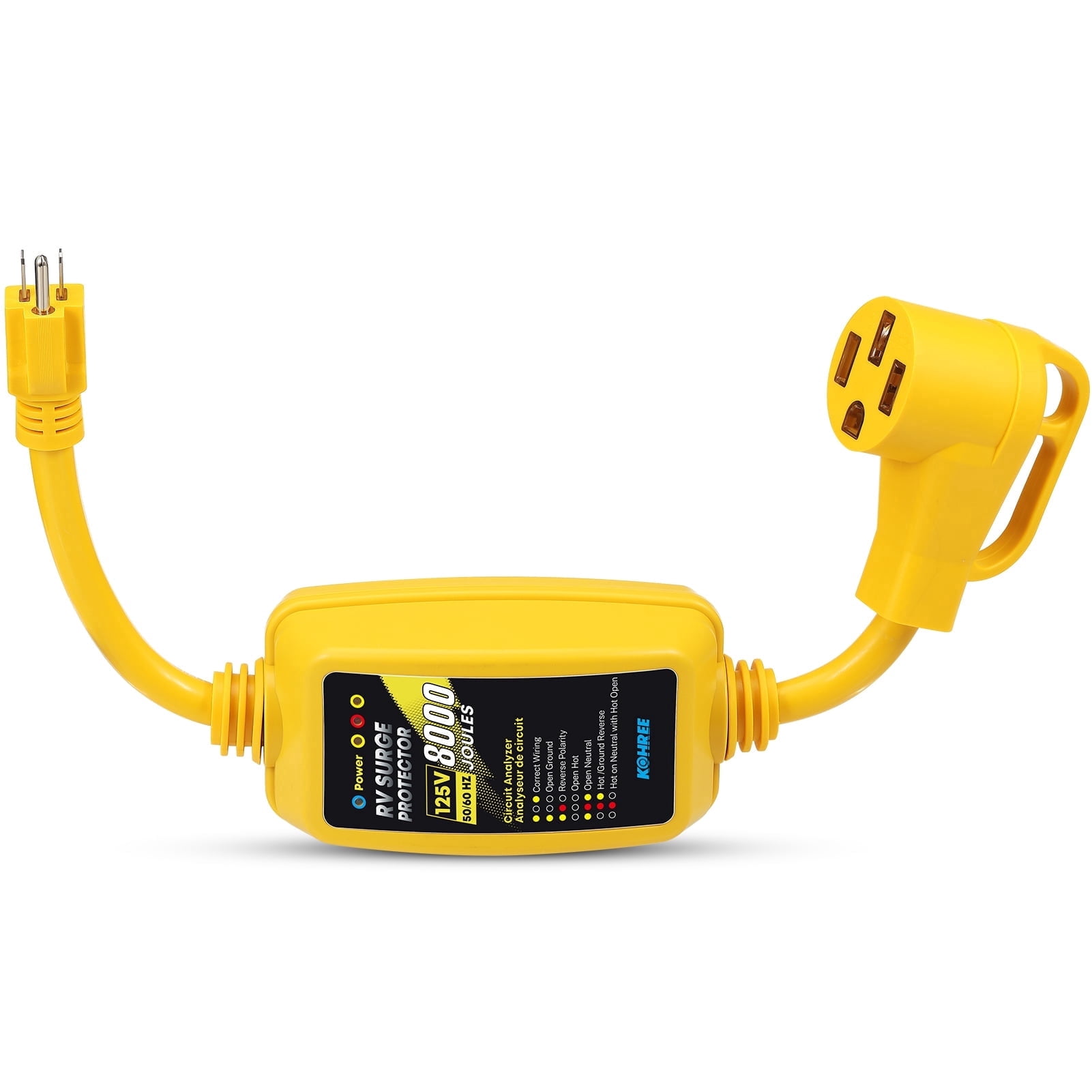 Kohree 15 Amp to 50 Amp RV Adapter with Surge Protection, 8000 Joules ...