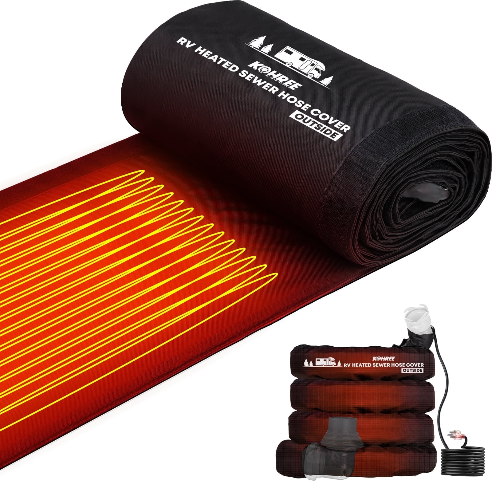 Kohree 15FT RV Heated Sewer Hose Sleeve ,Avoid Fre