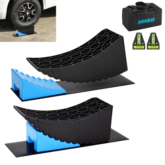 Kohree 2 Pack Upgraded Camper Leveler RV Leveling Blocks 6 Inch,with 2 Spirit Levels & Carrying Bag for Travel Trailers