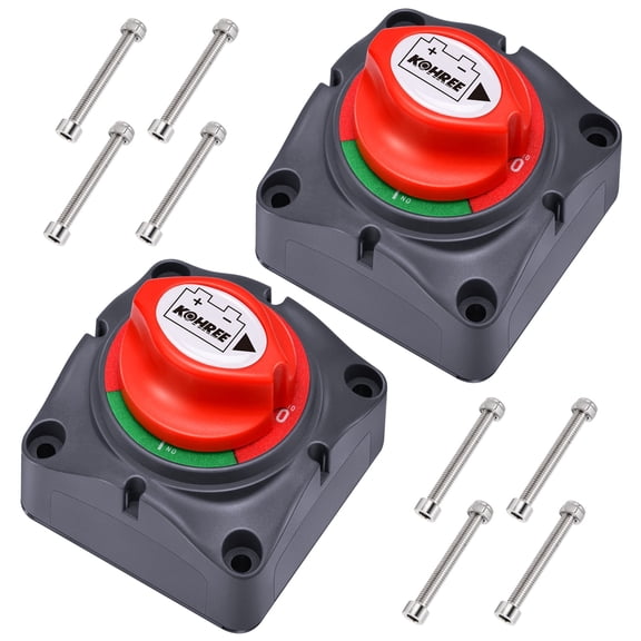 Kohree 2 pack Battery Disconnect Switch, 12V-48V Battery Power Cut Master Switch for Car, RV ,Boat (on/off)
