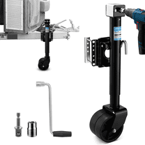 Kohree 2000lbs Trailer Jack with Dual Wheel, 20-24V Cordless Drill Compatible, 12" Lift, for RV Boat,Black