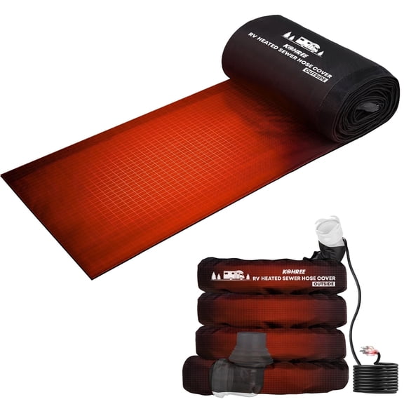 Kohree 20FT RV Heated Sewer Hose Sleeve ,Avoid Freezing at -45F RV Heated Sewer Hose for Rv/Camper in Winter
