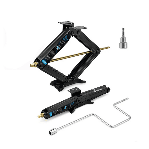 Kohree 24" 7500lbs RV Trailer Stabilizer Leveling Scissor Jacks with Crank Handle and Drill Bit,Set 2