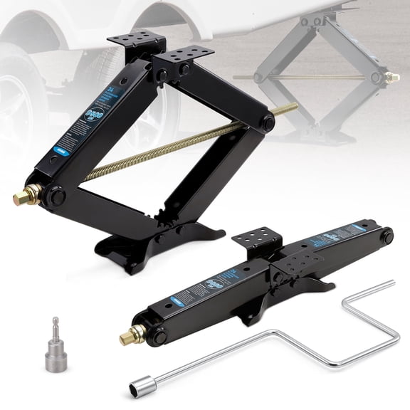 Kohree 24" 9500lbs RV Trailer Stabilizer Leveling Scissor Jacks with Crank Handle and Drill Bit,Set 2