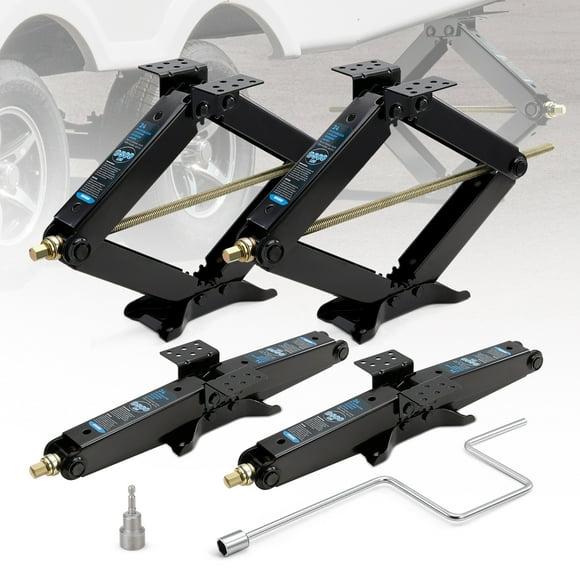 Kohree 24" 9500lbs RV Trailer Stabilizer Leveling Scissor Jacks with Crank Handle and Drill Bit,Set 4