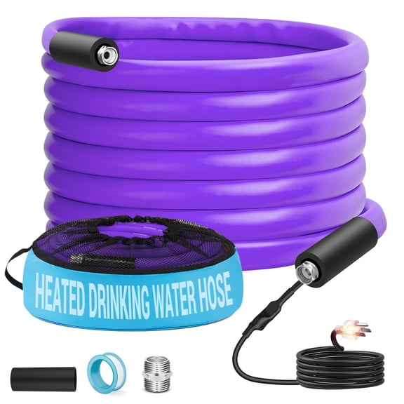 Kohree 25 FT Heated Water Hose with Storage Bag for RV,Drinking Water Hose Antifreeze to -40℉ for Trailer,Truck,Garden-(Purple)