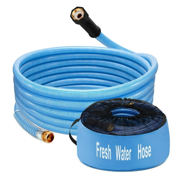 Kohree 25FT Upgraded RV Water Hose with Storage Bag, 5/8" Drinking Water Hose, Reinforced PVC Design w/Strain Relief Ends for RV, Camper, Truck