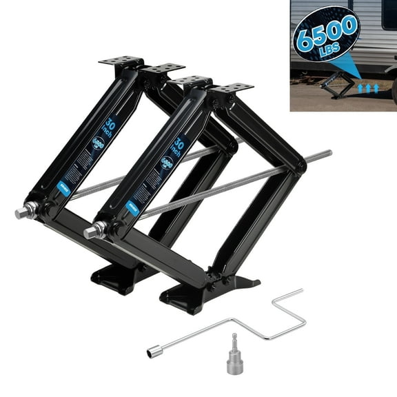 Kohree 6500lb RV Scissor Jacks 4-30" Height , Heavy Duty RV Camper Stabilizer Jacks w/Crank Handle and Drill Socket,Set 2