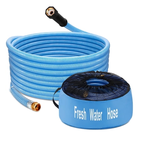 Kohree 35FT Upgraded RV Water Hose with Storage Bag, 5/8" Drinking Water Hose, Reinforced PVC Design w/Strain Relief Ends for RV, Camper, Truck