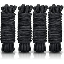 Kohree 4 Pack Boat Dock Lines - 15 'x 3/8" Double Braided Nylon Boat Dock Lines with 12" Eyelet, Black