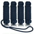 thumbnail image 1 of Kohree 4 Pack Boat Dock Lines - 15 'x 3/8" Double Braided Nylon Boat Dock Lines with 12" Eyelet,Navy Blue, 1 of 10
