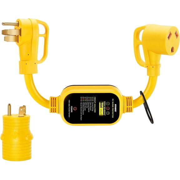 Kohree 50 Amp to 30 Amp RV Surge Protector Adapter, 8000 Joules Circuit Analyzer with 30A to 50A Plug, Heavy Duty Adapter for Camper Travel Trailer