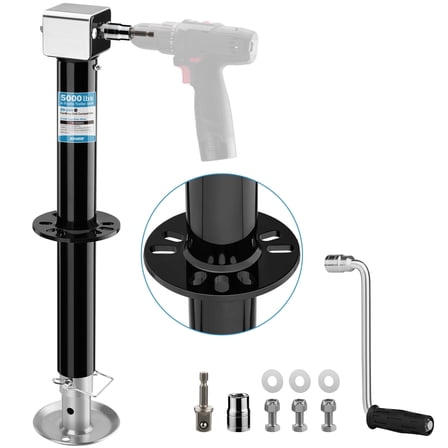 Kohree 5000 lbs A-Frame Trailer Jack, 37.2”Max Height Adjustable, 20-24V Cordless Drill Compatible, 25" Vertical Travel for Utility Trailer, Yacht Trailer