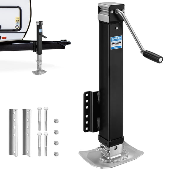 Kohree 8000lbs Heavy Duty Trailer Jack, 28.7" Vertical Travel, Adjustable Drop Leg & Ergonomic Handle for Large RV,Utility Trailers, Yacht Trailers, Boat Trailer