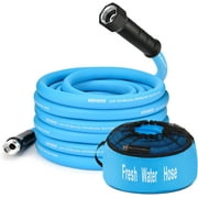 Kohree Blue 25FT RV Water Hose with Storage Bag, 5/8'' ID Drinking Water Hose for RV, Camping, Truck