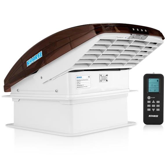 Kohree 14'' Deluxe RV Roof Vent Fan with Remote, 12V All-in-One Electric Exhaust Fan, 10-Speed Quiet Ventilation with Rain Sensor & Auto Thermostat for Camper Trailer