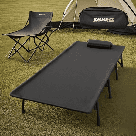Kohree Portable Camping Cot,Compact Foldable Sleep Bed for Adult with Pillow & Carry Bag,Support 330lbs for RV Truck Camping,Travel,Hiking,Climbing,Backpacking