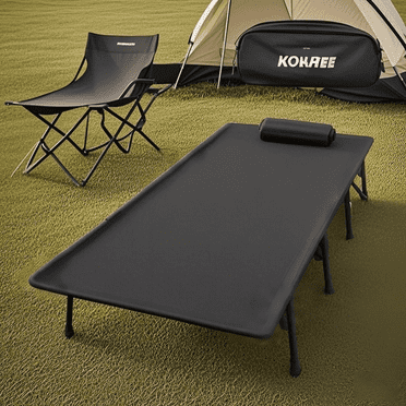 Kohree Portable Camping Cot,Compact Foldable Sleep Bed for Adult with Pillow & Carry Bag,Support 330lbs for RV Truck Camping,Travel,Hiking,Climbing,Backpacking