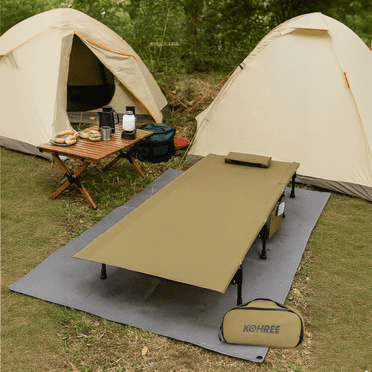 Kohree Portable Camping Cot,Compact Foldable Sleep Bed for Adult with Pillow & Carry Bag,Support 330lbs for RV Truck Camping,Travel,Hiking,Climbing,Backpacking