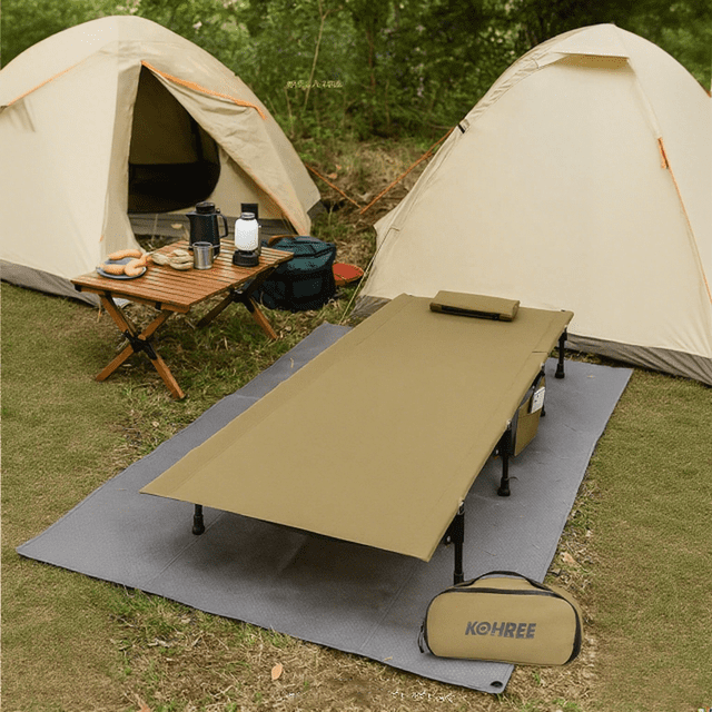Kohree Portable Camping Cot,Compact Foldable Sleep Bed for Adult with Pillow & Carry Bag,Support 330lbs for RV Truck Camping,Travel,Hiking,Climbing,Backpacking