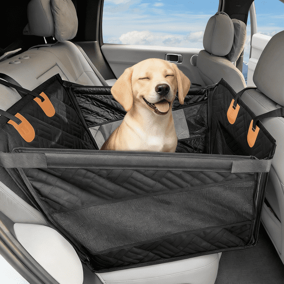 Kohree Pet Dog Car Seat for Small Dogs ,Bottom Holds 400lbs with Upgraded PVC Pipe, Waterproof 900D Car Hammock for Cars SUV Truck
