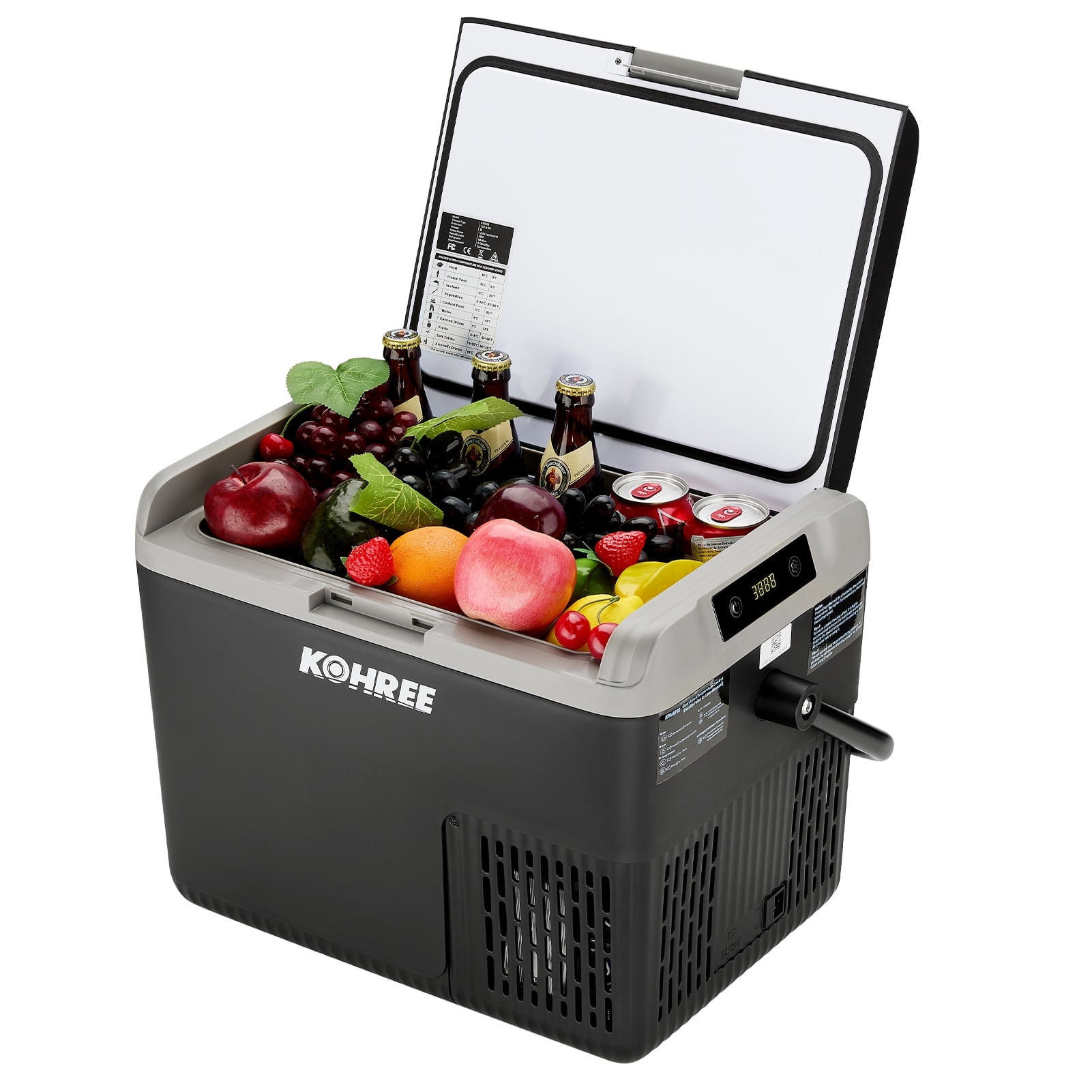 Kohree 12Volt Portable Refrigerator, 19QT (18L) Car Fridge DC & AC, -4℉~68℉, Freezer Fridge Cooler with Large Handle for RV, Travel, Truck, Camping, Black