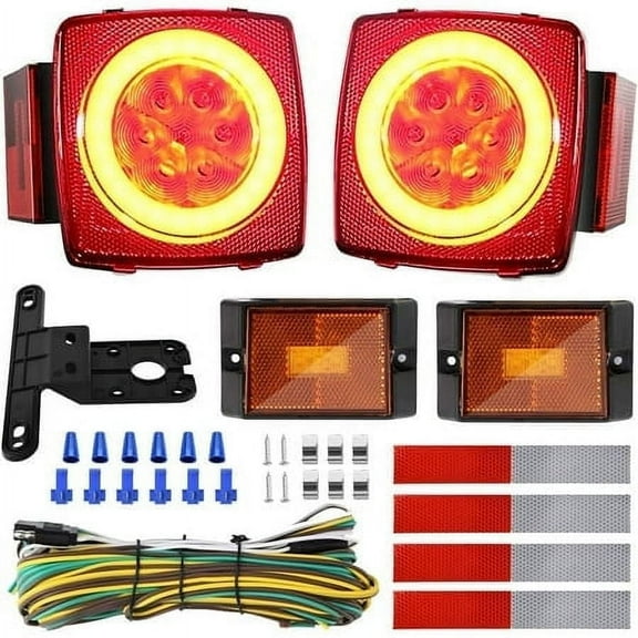 Kohree LED Trailer Lights Kit, LED Brake Turn Tail Lights ,DOT Certified for RV Car Marine Under 80 inch
