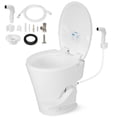 thumbnail image 1 of Kohree Portable RV Toilet with Pedal Flush, 18" Residential Height, Taller& longer Seats, Gravity Flush Camp Toilet with Quiet-Close with Sprayer for RV, Trailer,Motorhome, Trip, 1 of 10