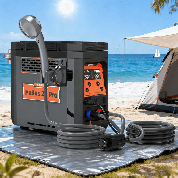 Kohree Helios 20 Pro, Portable Water Heater for RV Camping, Propane On-Demand Water Heater 20,000 BTU 4000mAh 1.6h Rechargeable Battery for Camping Outdoor Use