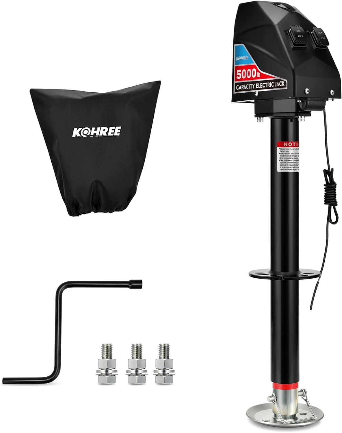 Kohree RV Electric Trailer Jack 5000lbs, Upgraded Stainless Steel Electric Power Tongue Jack with Cover & LED Light Sansujyuku sansujyuku.com